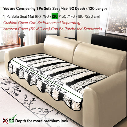 Luxury Wavy Plush Anti-Slip Sofa Cover Mats - Black