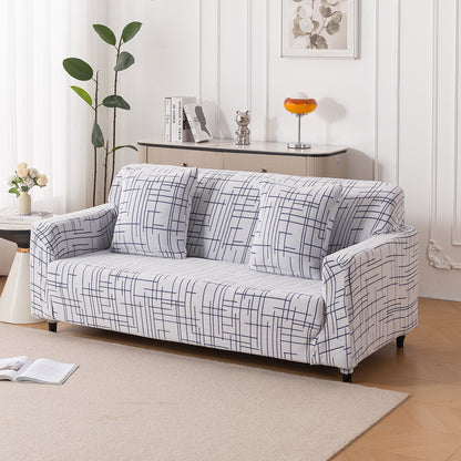 'Crossline Series' Jacquard Cushion Cover Set of 2, Navy Blue