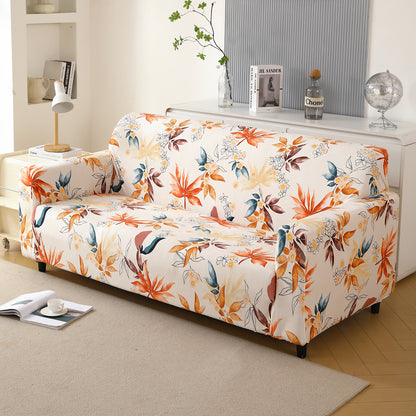 Premium Printed Velvet Sofa Cover 1/2/3 Seaters Fully Covered, Amber Serene Flora