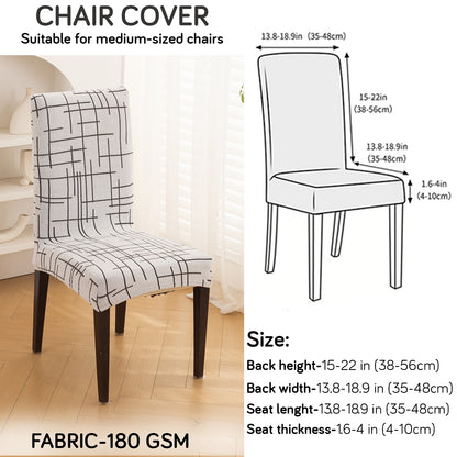 'Crossline Series' 180 GSM Jacquard Chair Cover Set 1/2/4/6, Dark Grey