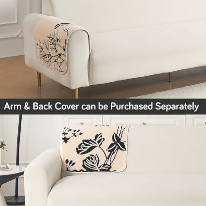 Luxury Plush Sherpa Anti-Slip Sofa Cover Mat, 'Noirea Series'| Butterfly Garden