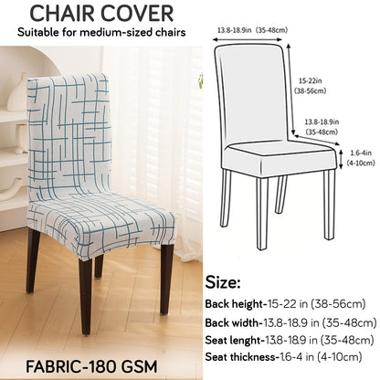 'Crossline Series' 180 GSM Jacquard Chair Cover Set 1/2/4/6, Teal Blue