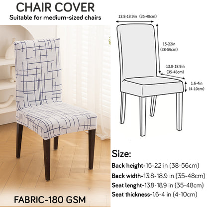 'Crossline Series' 180 GSM Jacquard Chair Cover Set 1/2/4/6, Navy Blue