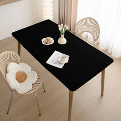 HOKIPO 100% Waterproof Non-Slip Stretch Table Cover, Black