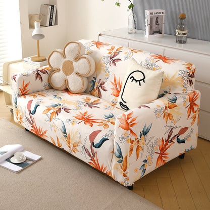 Premium Printed Velvet Sofa Cover 1/2/3 Seaters Fully Covered, Amber Serene Flora