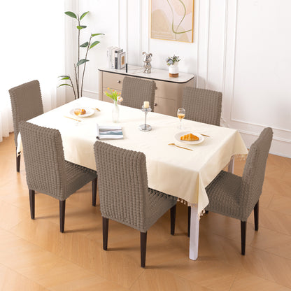 Aria Nova Bubble 280 GSM Dining Chair Cover Set of 1/2/4/6, Mocha Brown
