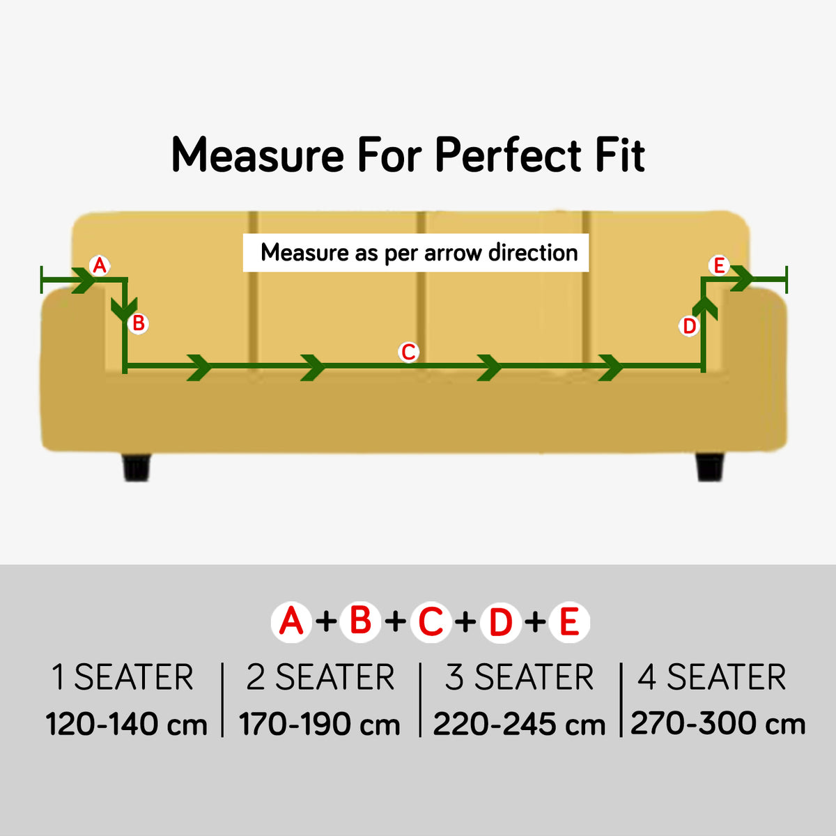 Guide on How to measure for elastic sofa cover
