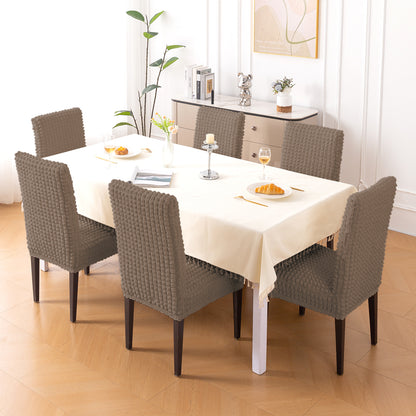 Aria Nova Bubble 280 GSM Dining Chair Cover Set of 1/2/4/6, Mocha Brown