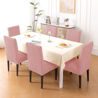Aria Nova Bubble 280 GSM Dining Chair Cover Set of 1/2/4/6, Tea Rose Pink