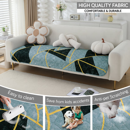 HOKIPO Water Repellent + Waterproof Quilted Sofa Mats, Multicolor Abstract Geometry