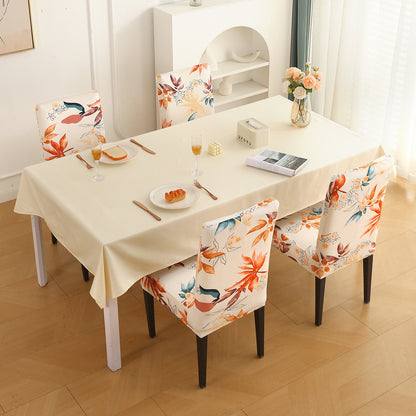 Premium Printed Velvet Dining Chair Cover Set, Amber Serene Flora
