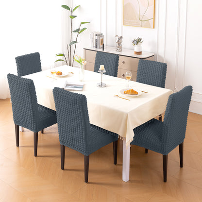 Aria Nova Bubble 280 GSM Dining Chair Cover Set of 1/2/4/6, Dark Grey