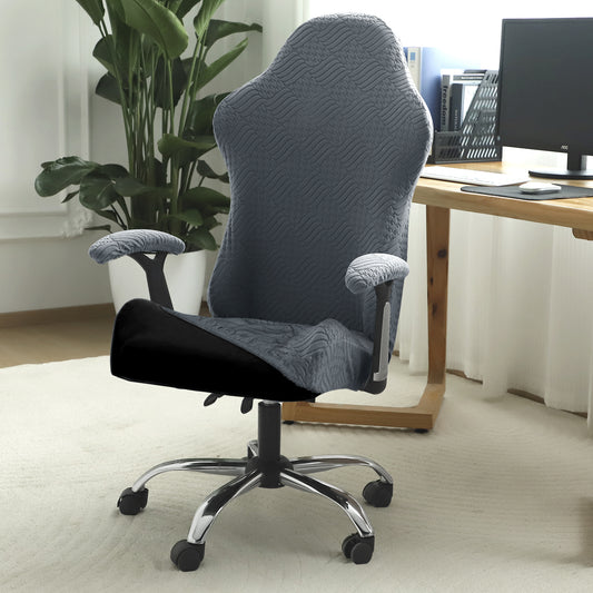 Gaming Chair Cover Elastic Jacquard Computer Rotating Chair Seat Covers Slipcover, Dark Grey
