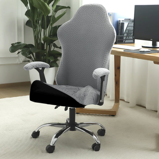 Gaming Chair Cover Elastic Jacquard Computer Rotating Chair Seat Covers Slipcover, Light Grey