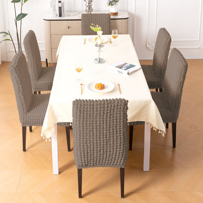 Aria Nova Bubble 280 GSM Dining Chair Cover Set of 1/2/4/6, Mocha Brown