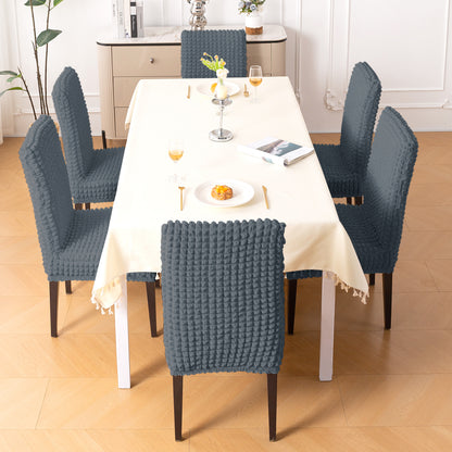 Aria Nova Bubble 280 GSM Dining Chair Cover Set of 1/2/4/6, Dark Grey