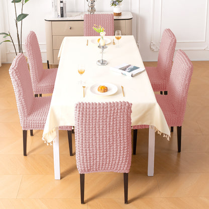 Aria Nova Bubble 280 GSM Dining Chair Cover Set of 1/2/4/6, Tea Rose Pink