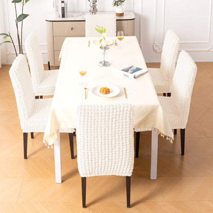 Aria Nova Bubble 280 GSM Dining Chair Cover Set of 1/2/4/6, Light Cream