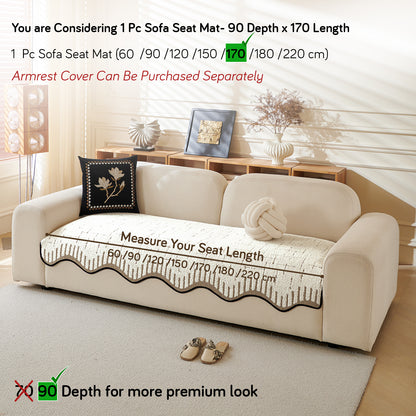Premium Supple Soft Wavy Sofa Cover Mat, Cream Brown