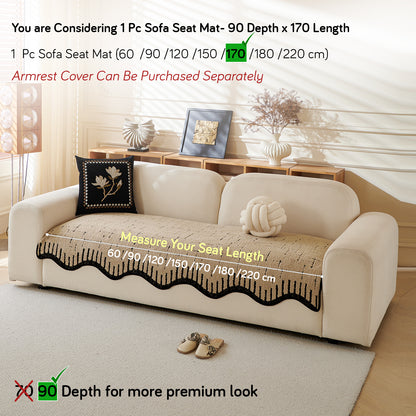 Premium Supple Soft Wavy Sofa Cover Mat, Brown