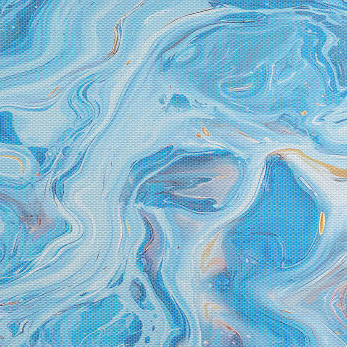 Marble Fusion PVC Mats for Dining Table, Aqua Swirl - Ocean Blue