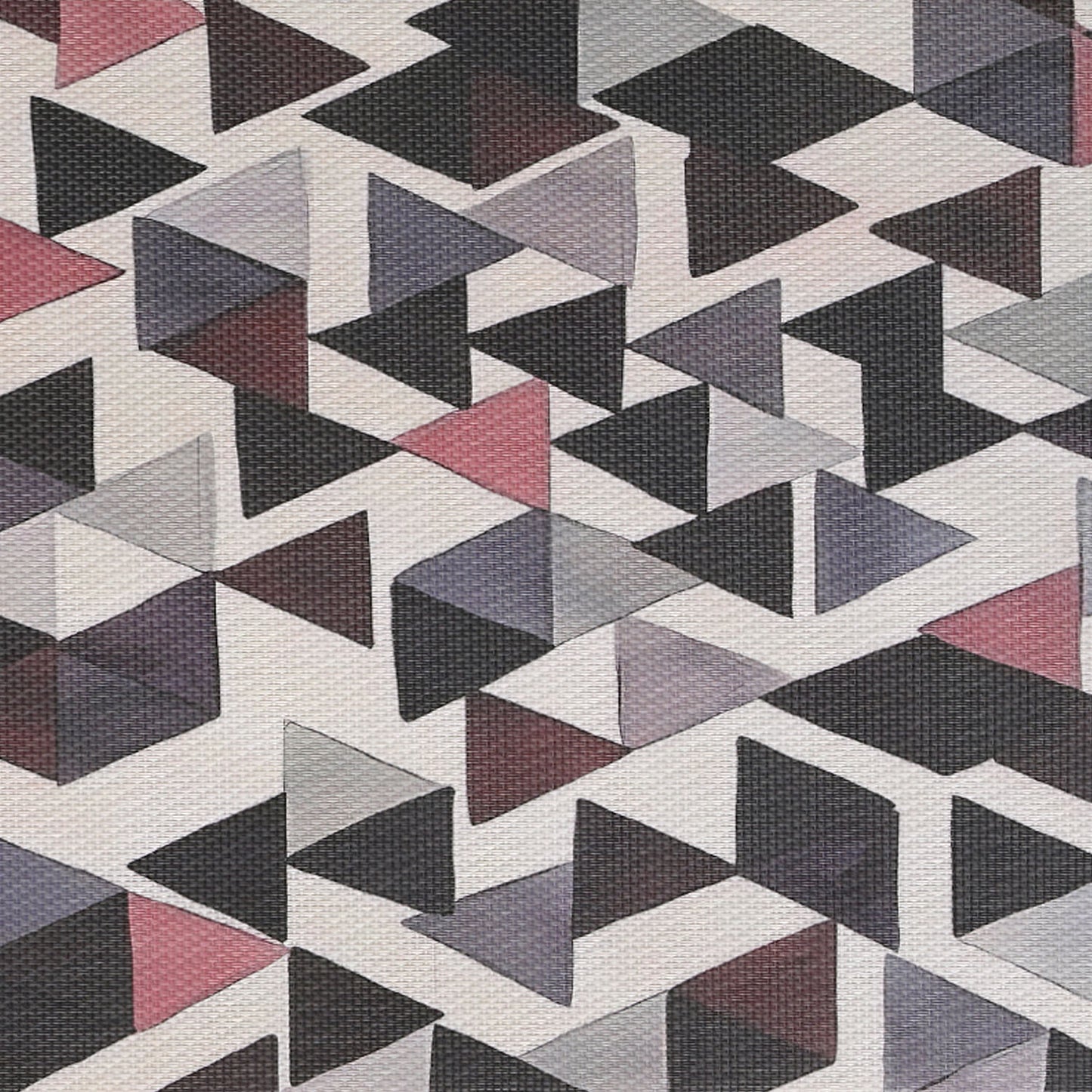 Color Splash PVC Mats for Dining Table, Triangular Mosaic - Burgundy Red