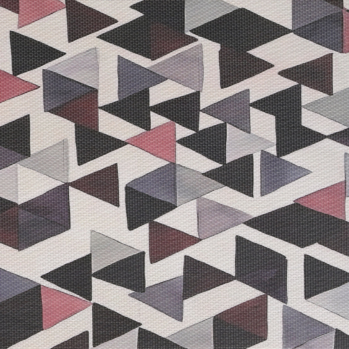 Color Splash PVC Mats for Dining Table, Triangular Mosaic - Burgundy Red