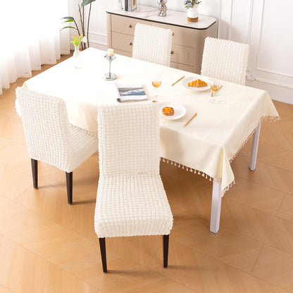 Aria Nova Bubble 280 GSM Dining Chair Cover Set of 1/2/4/6, Light Cream