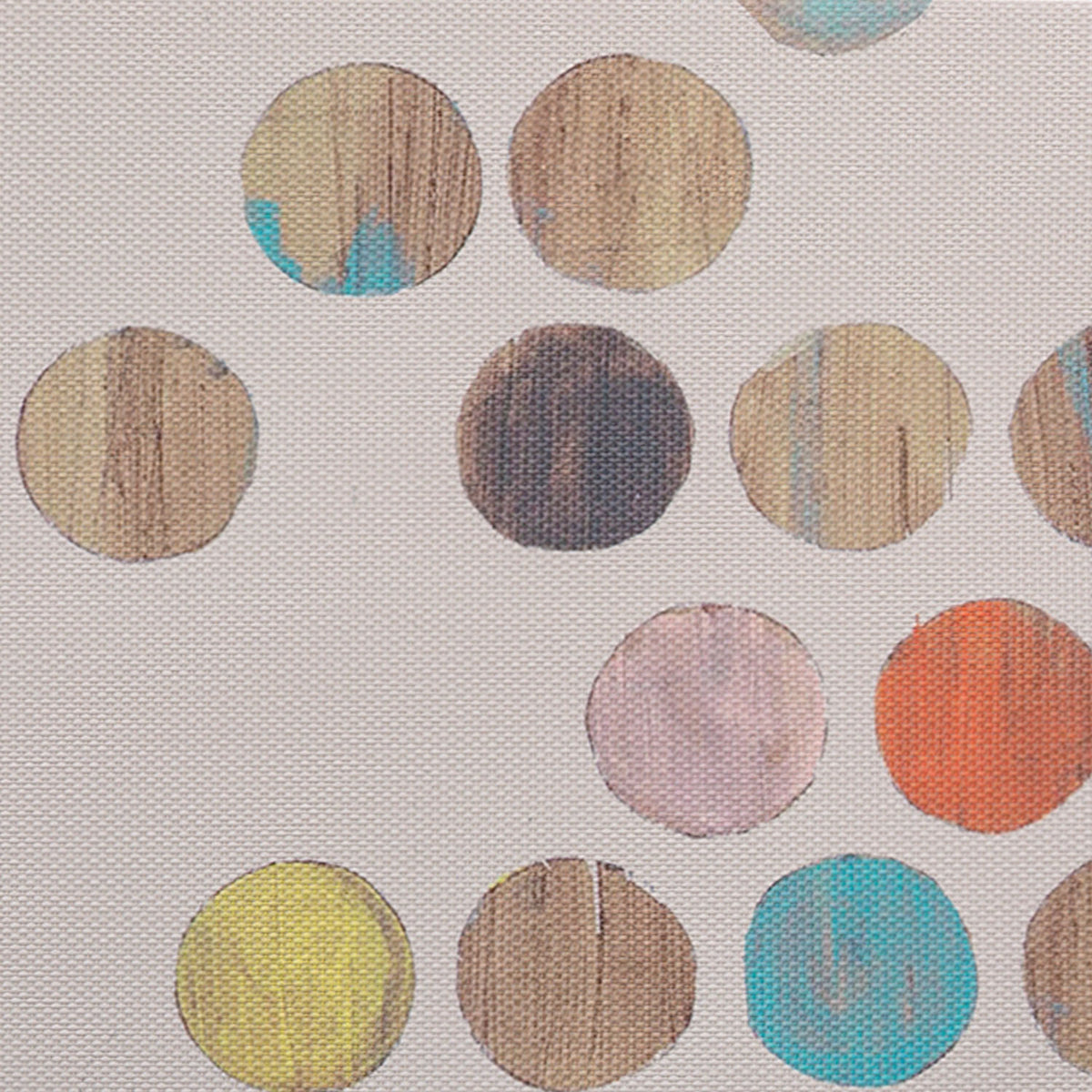 Color Splash PVC Mats for Dining Table, Watercolor Circles - Soft Beige