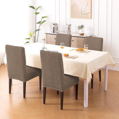 Aria Nova Bubble 280 GSM Dining Chair Cover Set of 1/2/4/6, Mocha Brown