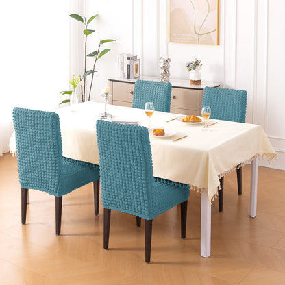 Aria Nova Bubble 280 GSM Dining Chair Cover Set of 1/2/4/6, Tropical Teal