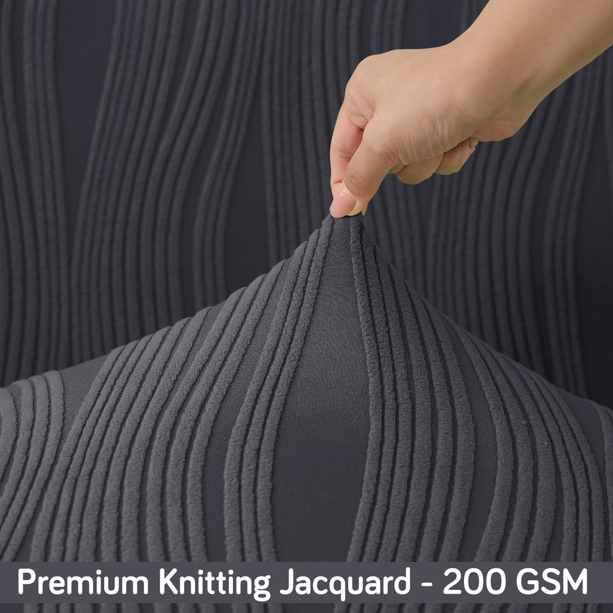 Nestiva Series Stretchable Knitting Jacquard Chair Cover - Porpoise Grey