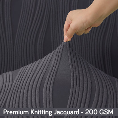 Nestiva Series Stretchable Knitting Jacquard Chair Cover - Porpoise Grey