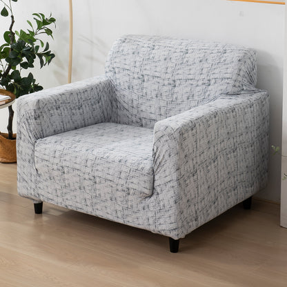 Elastic Stretchable Printed Sofa Cover, Abstract Grey Lines