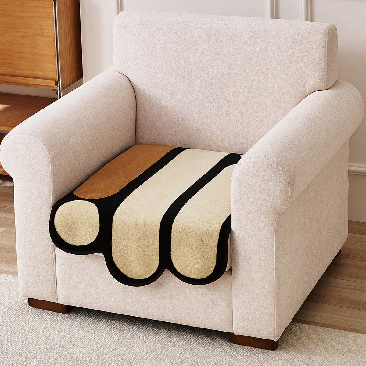 Moderna Curves All Season Sofa Cover Mat, Oyster Beige