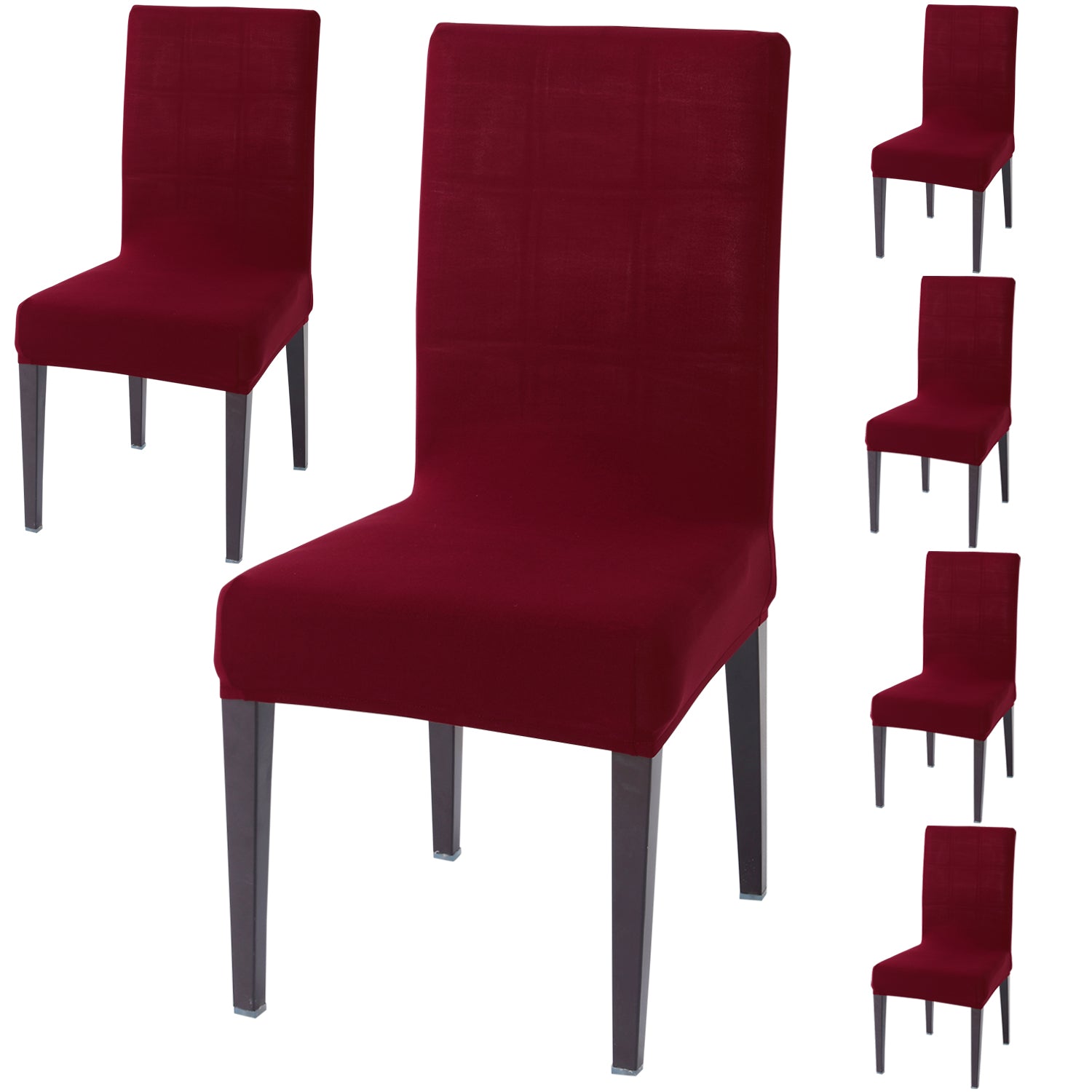 Elastic Stretchable Dining Chair Cover, Maroon