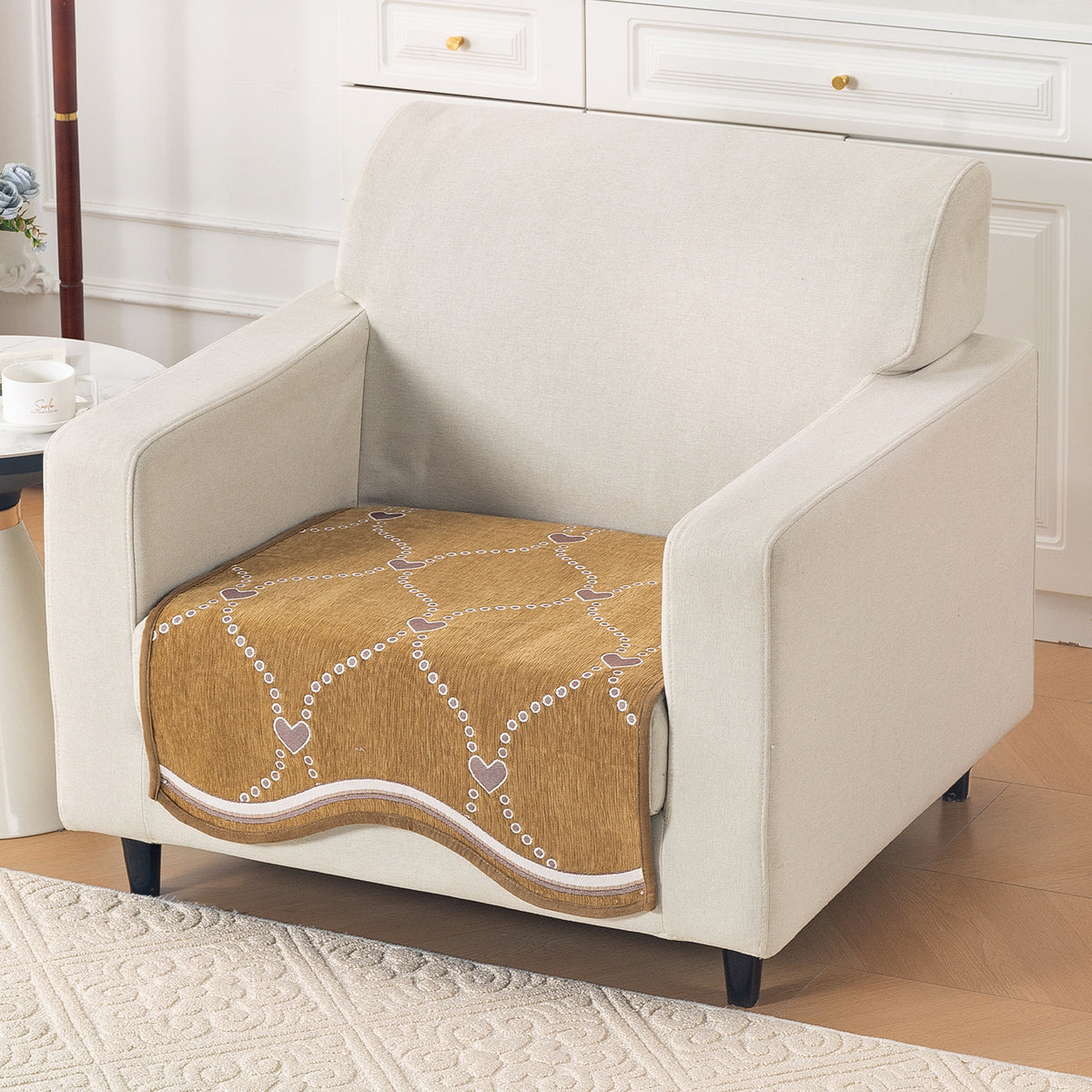 Serene Curves Sofa Cover Mat, Love Trails