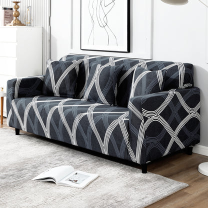 Elastic Stretchable Printed Sofa Cover, Shadow Grey