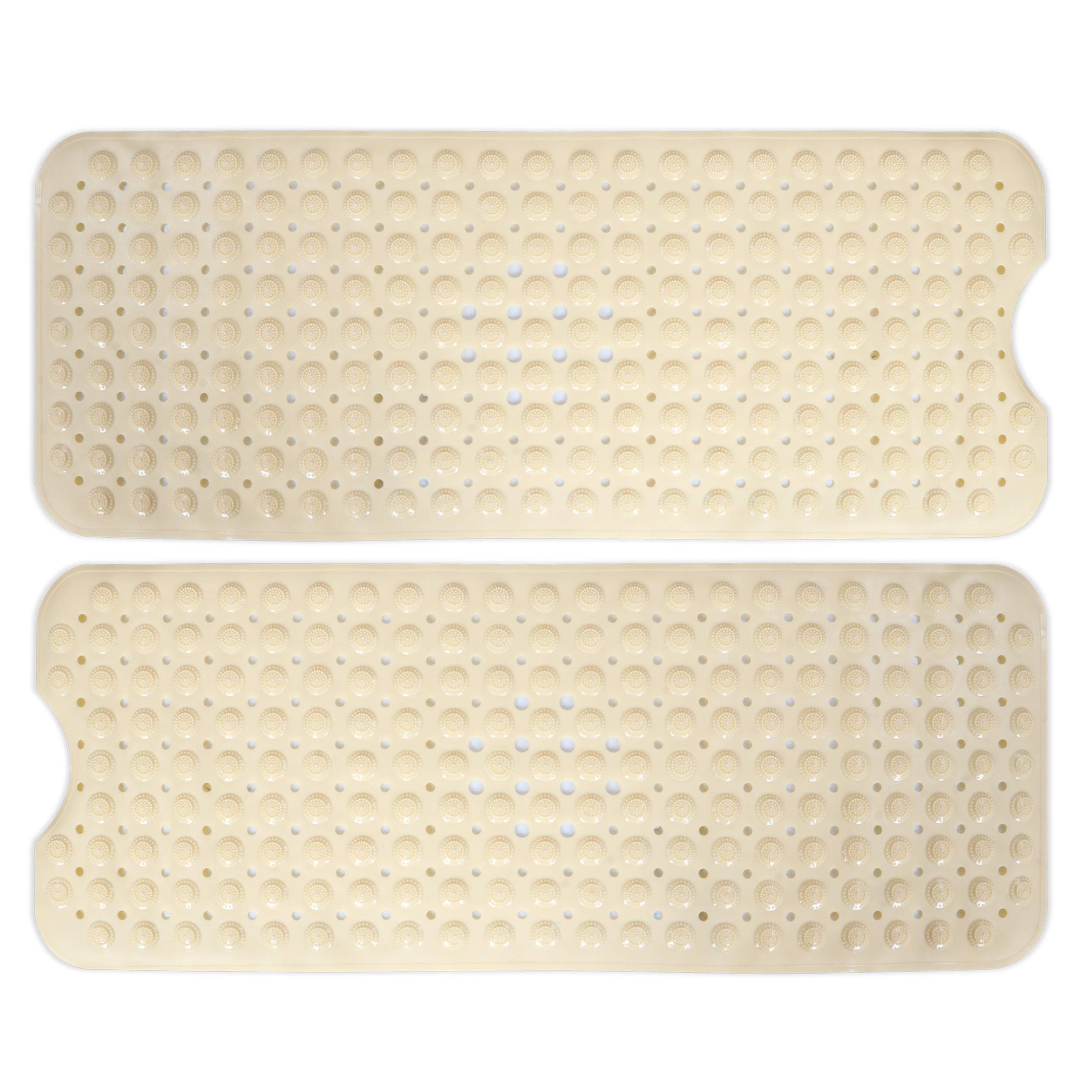 PVC Shower Mat Anti-Slip with Massage Acupressure Points, 40x100 cm, Beige