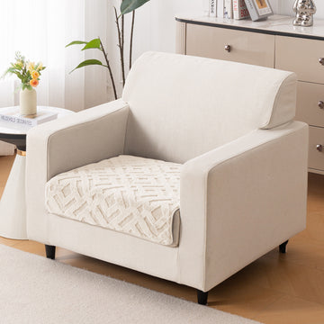 Velvet Maze Sofa Cover Mat, Beige