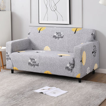 Grey Trees polyester stretchable two seater sofa cover