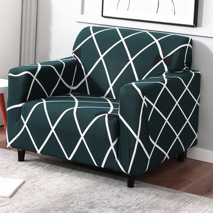 Teal Diamond stretchable single sofa cover​