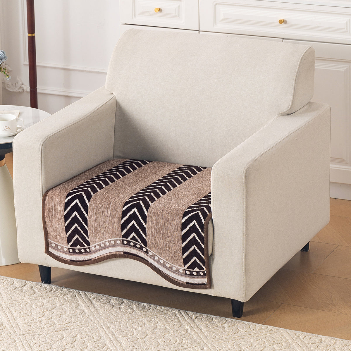 Serene Curves Sofa Cover Mat, Nomad Chevron