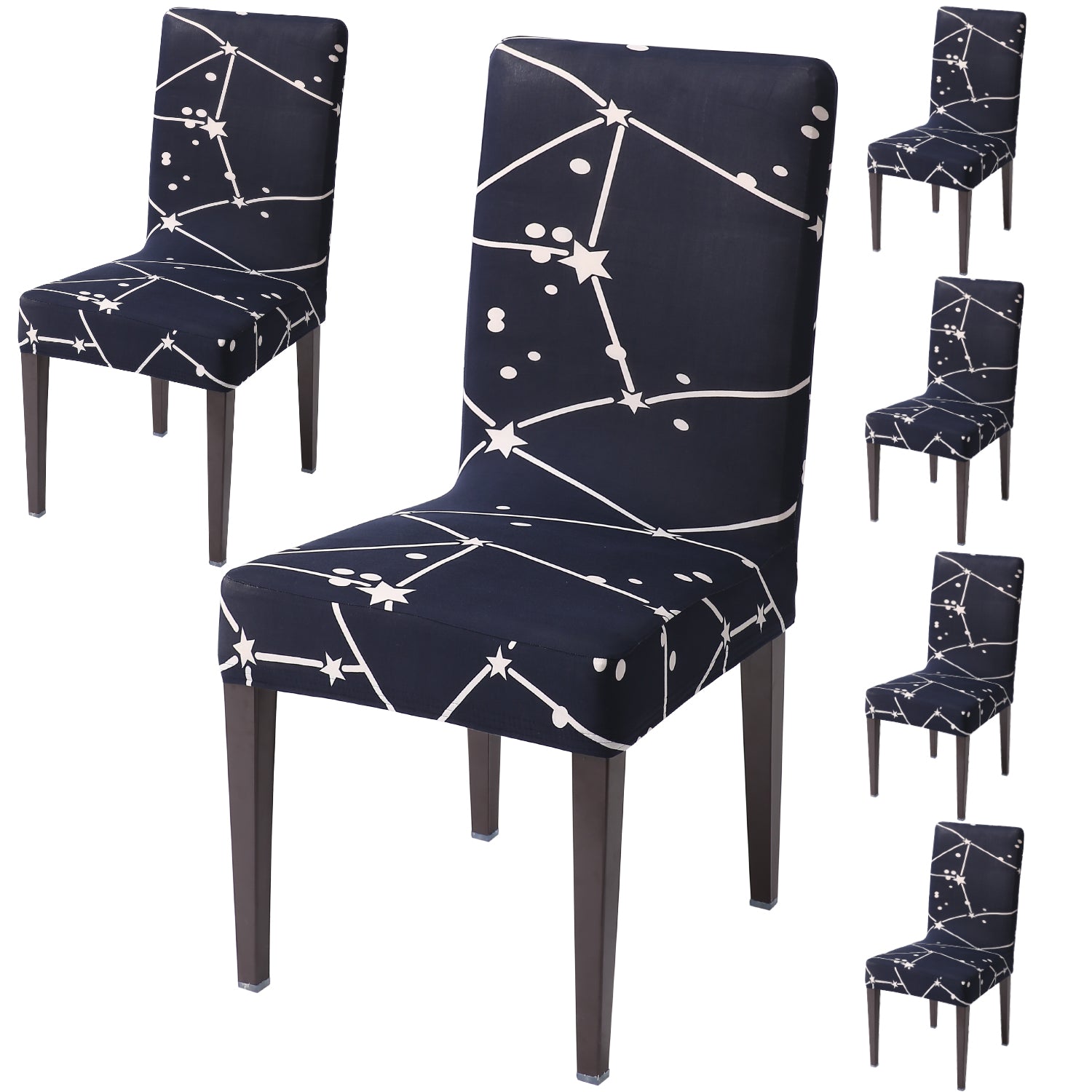 Elastic Stretchable Dining Chair Cover, Midnight Blue