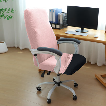 Water Repellent Office Chair Cover for Executive Chair (High-Back) – 210 GSM Stretchable Jacquard – Washable & Anti-Slip – Fits Big & Tall Office Chairs, Pink
