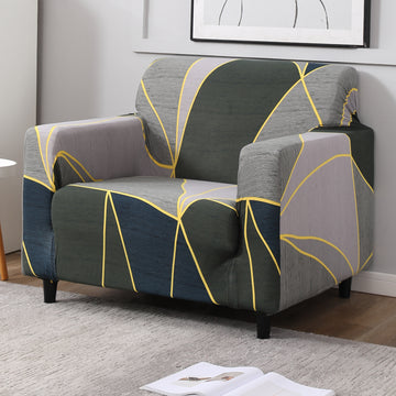 Seaweed Geometric Abstract stretchable single sofa cover