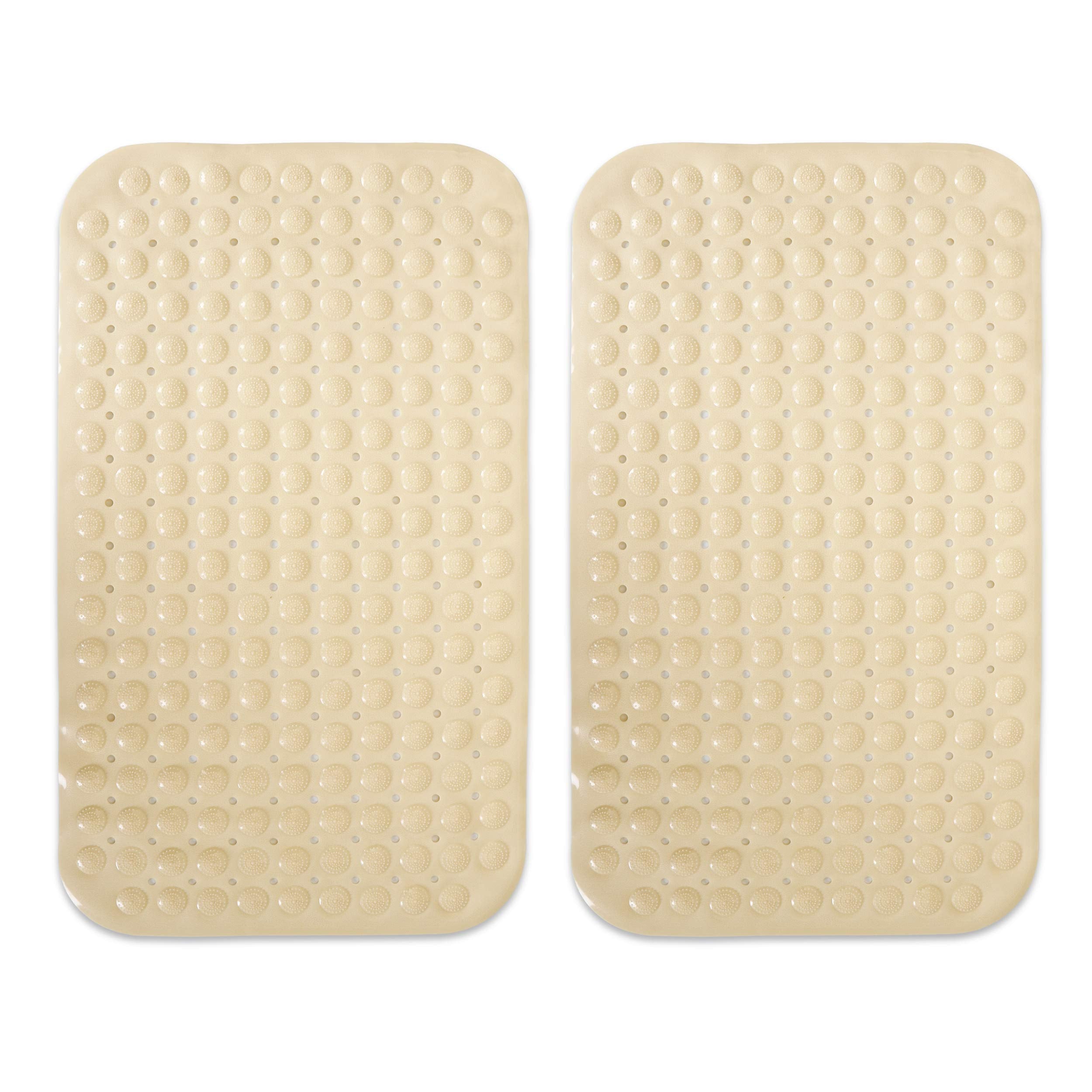 PVC Shower Mat Anti-Slip with Massage Acupressure Points, 46x78 cm, Beige