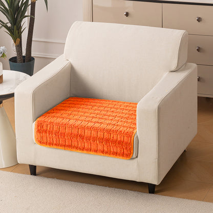 'Plush Haven' Premium Anti Slip Sofa Cover Mat, Orange