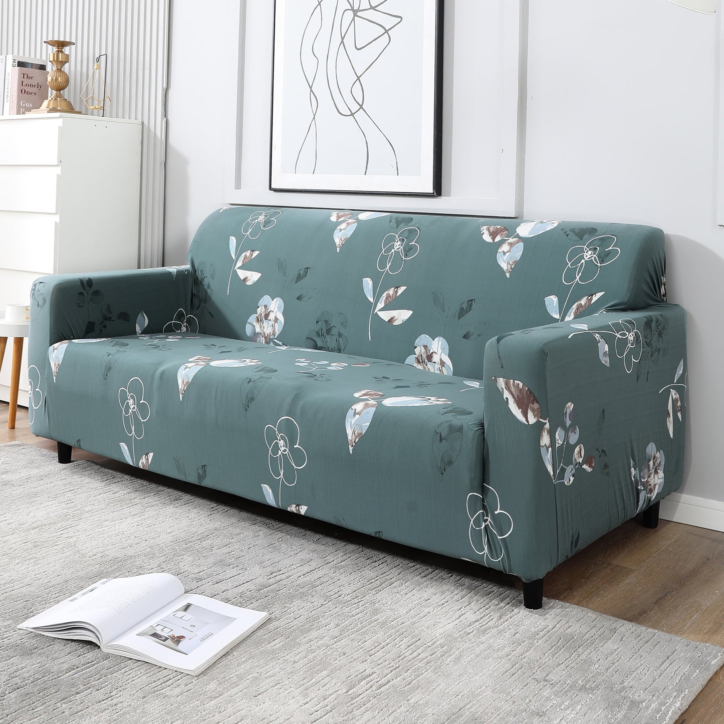 Smokey Grey full fitted stretchable three seater sofa cover