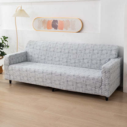 Elastic Stretchable Printed Sofa Cover, Abstract Grey Lines